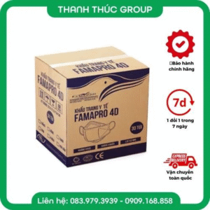 [30 Túi] Thùng 300 Cái Khẩu Trang Màu Trắng Cao Cấp Chính Hãng 4D Famapro Nam Anh