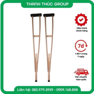 [ 1 Cặp] Nạng Bằng Gỗ Có Đệm Tập Đi Chăm Sóc Chấn Thương Sau Tai Nạn Hoặc Tai Biến